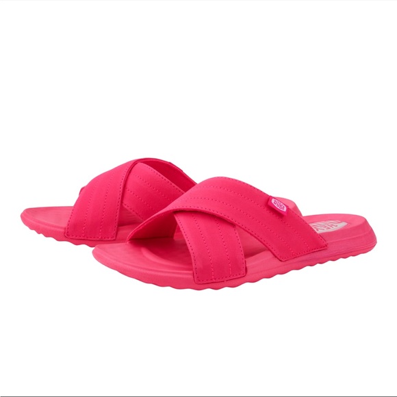 Hey Dude hot pink size 8 Christi Slide Mono Electric Pink squishy sandals - Picture 1 of 14